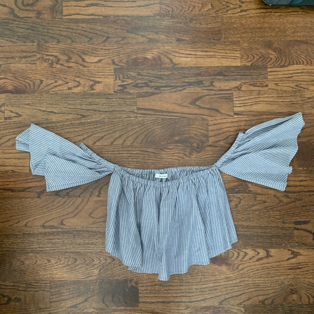 Linen stripped crop top size small